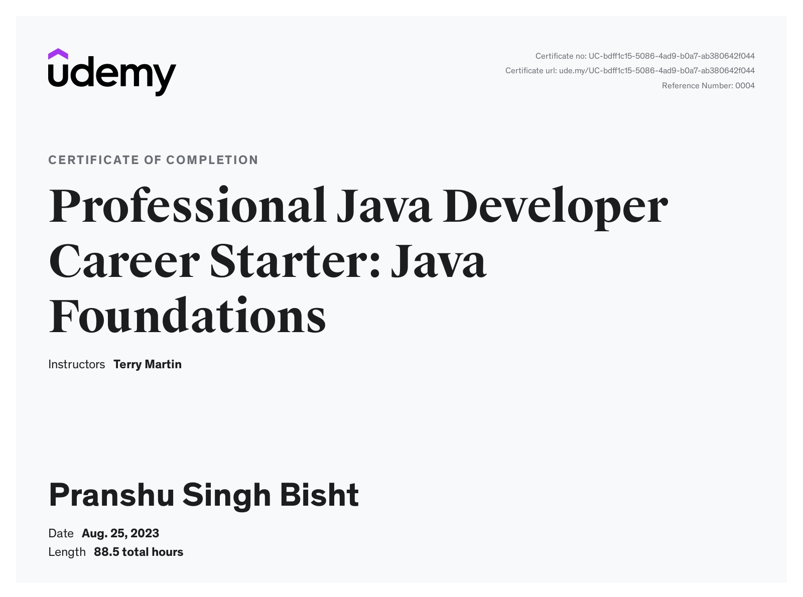 Course: Java Foundation
